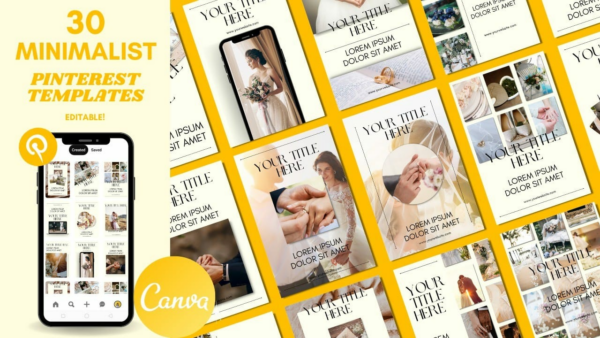Minimalist Pinterest Templates | Editable Pinterest | Canva Pinterest