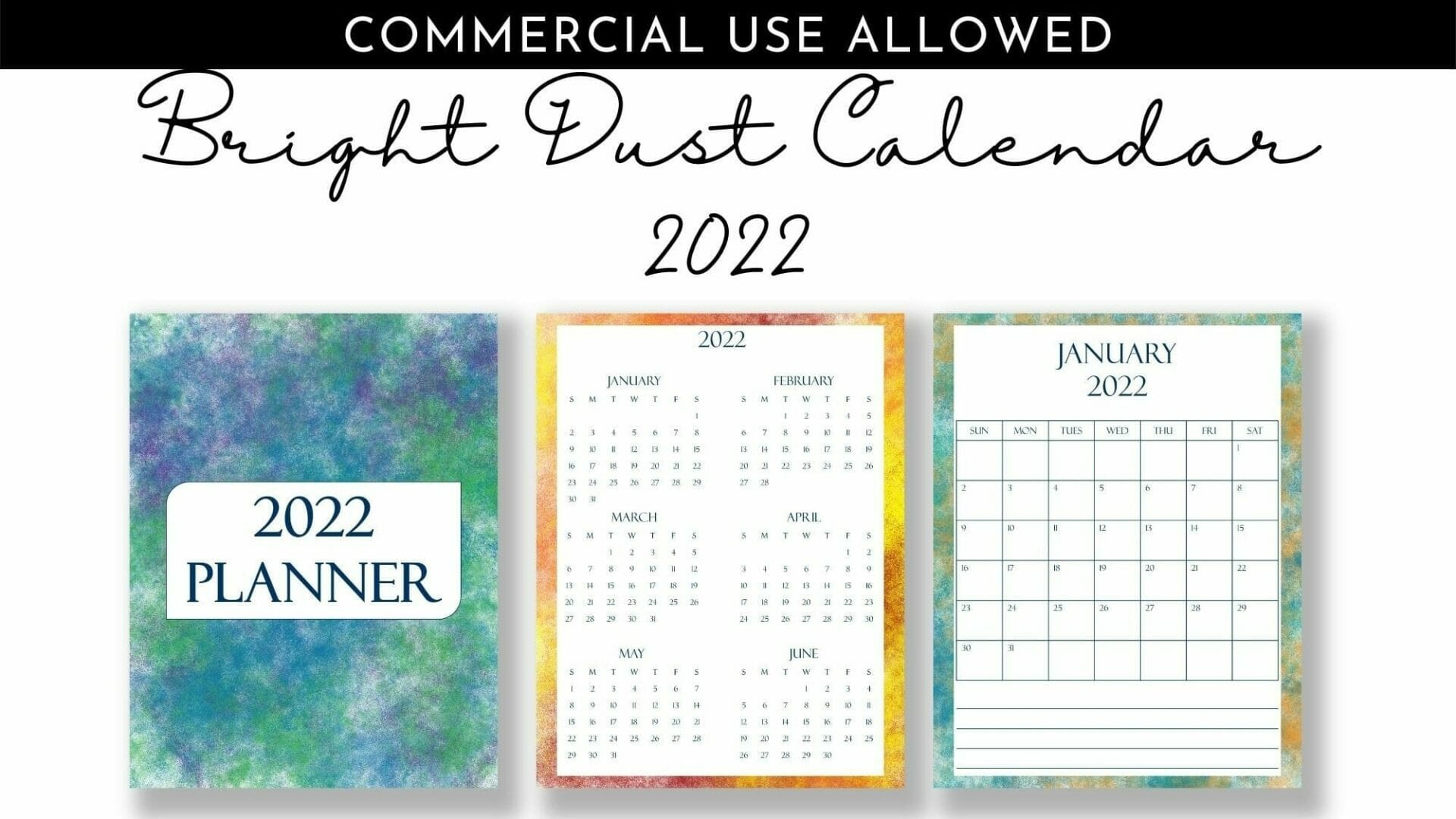 Bright Dust Calendar Customize and Print