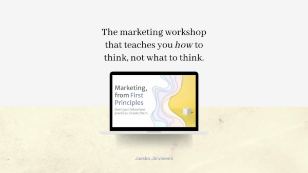 Marketing, from First Principles