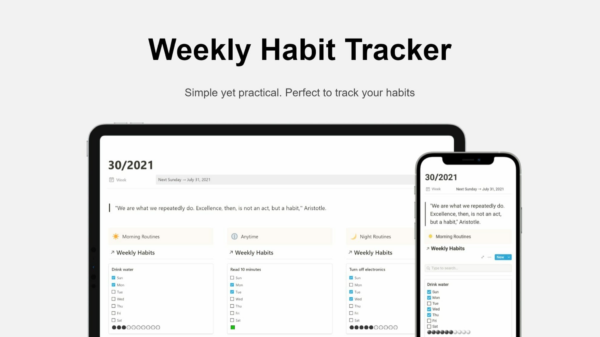 Weekly Habit Tracker Notion Template