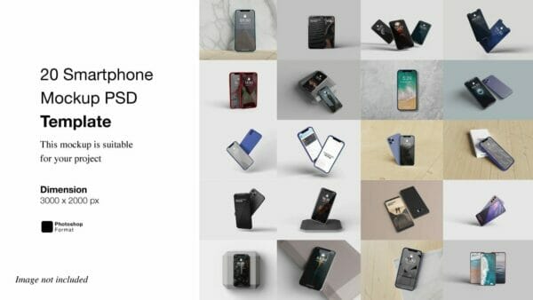 20 Smartphone Mockup PSD Template