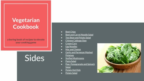 A Boring Vegetarian Cookbook